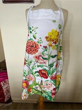 Vibrant Poppies and Posies Botanical Print Chef's Apron One Size Fits Most